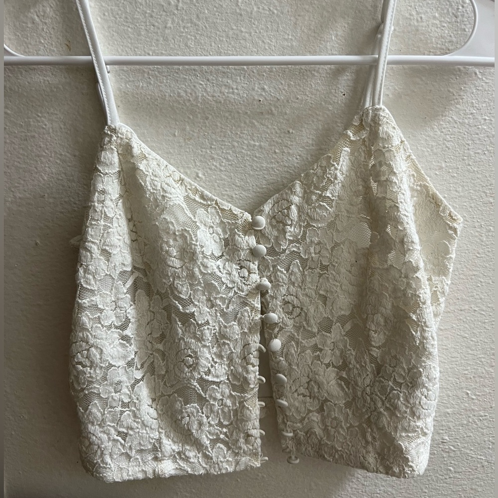 Forever 21 Floral Lace Cream Camisole